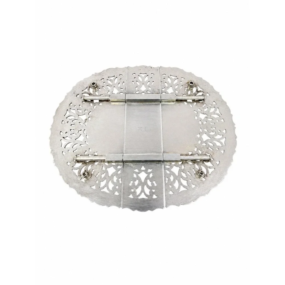 Vintage William Adams WA Italy Silverplate Expandable Trivet Casserole Holder